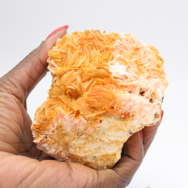 Moroccan orange barite with natural crystals