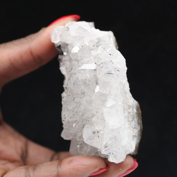 Raw quartz from Morocco, crystals with goethite inclusions