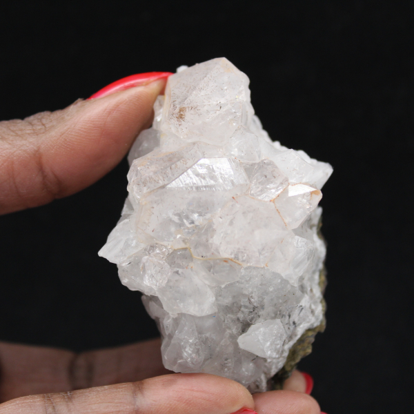 Small rock of quartz and goethite, crystals from Morocco