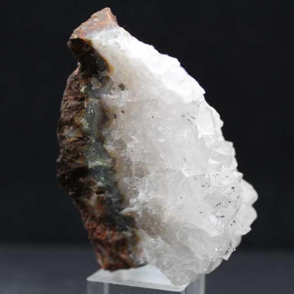 Large Quartz Druse with Goethite Inclusion, Morocco