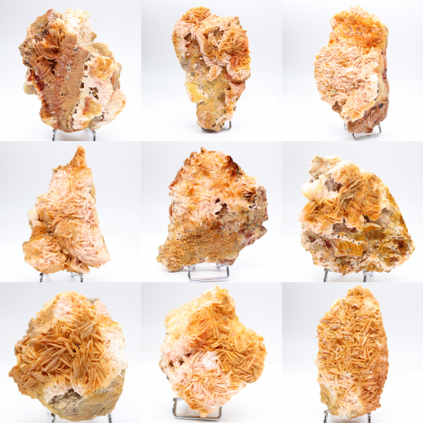 Specimen of Moroccan orange barite in natural crystals