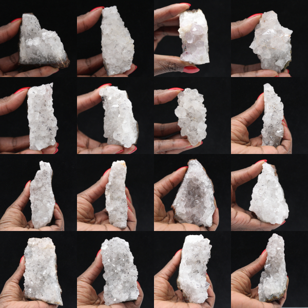 Raw quartz from Morocco, crystals with goethite inclusions