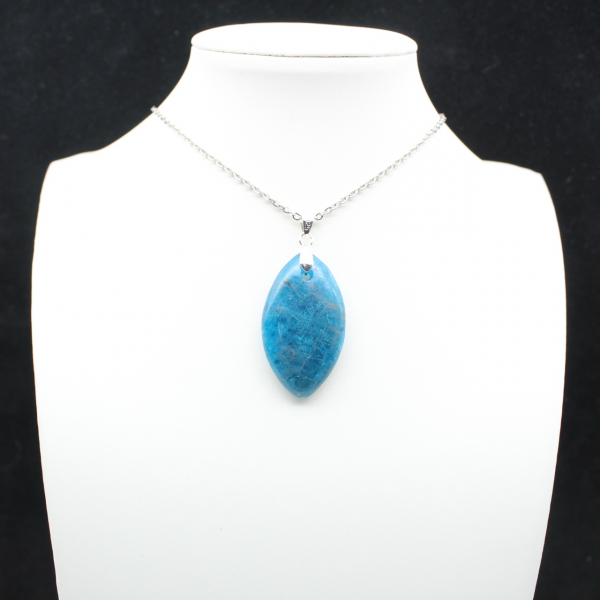 Madagascar Apatite Pendant - Blue Crystalline Structure