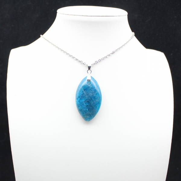 Madagascar Apatite Pendant - Blue Crystalline Structure