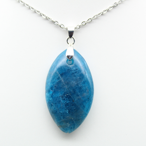 Madagascar Apatite Pendant - Blue Crystalline Structure