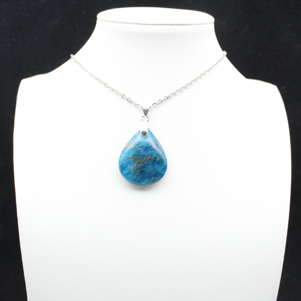 Madagascar Apatite Pendant - Natural Blue Reflections
