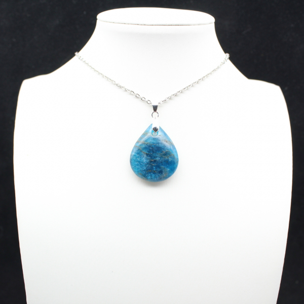 Madagascar Apatite Pendant - Natural Blue Reflections