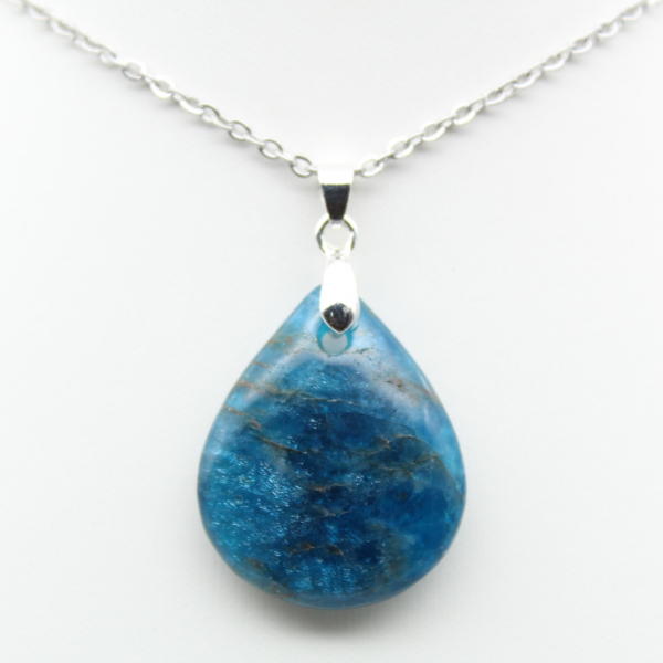 Madagascar Apatite Pendant - Natural Blue Reflections