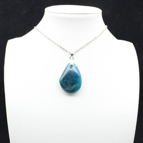 Blue Apatite Pendant from Madagascar - Authentic Mineralogy