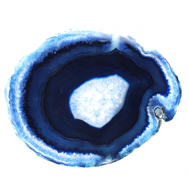 Brazilian blue agate slice for scientific collection