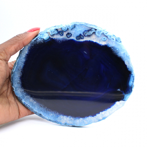 Brazilian blue agate slices for mineral decoration
