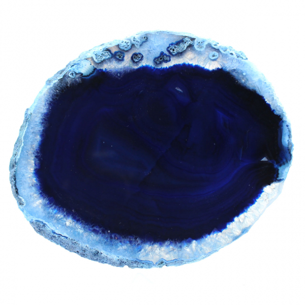 Brazilian blue agate slices for mineral decoration