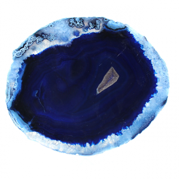 Brazilian blue agate slices for mineral decoration
