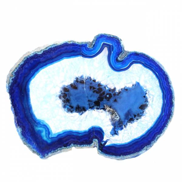 Blue agate slices polished for scientific decoration