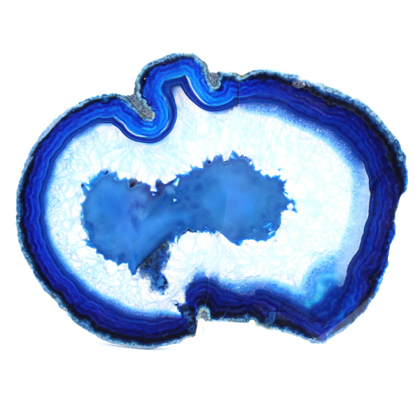 Blue agate slices polished for scientific decoration