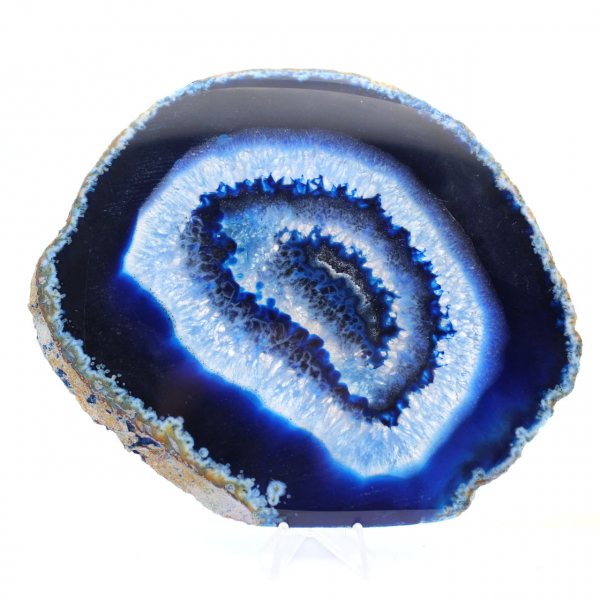 Brazilian blue agate slice for gemstone collection