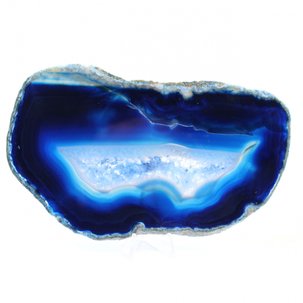 Slice of blue agate from Brazil for observation