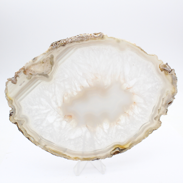 Slice of banded chalcedony