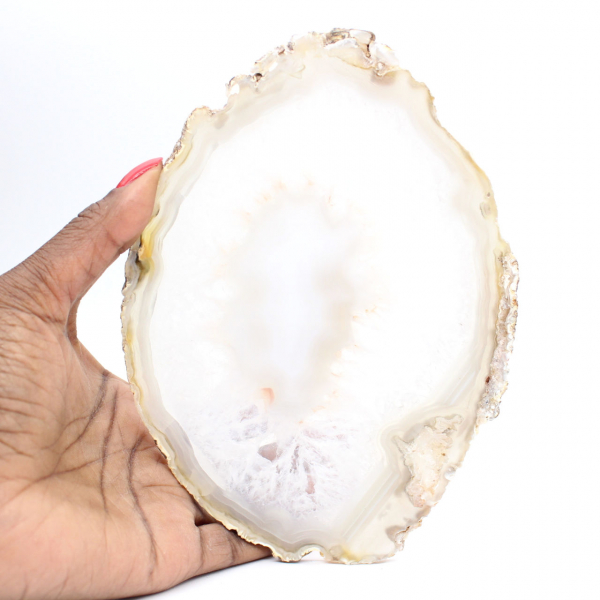 Slice of banded chalcedony