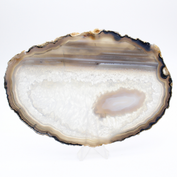 Polished translucent agate plaque