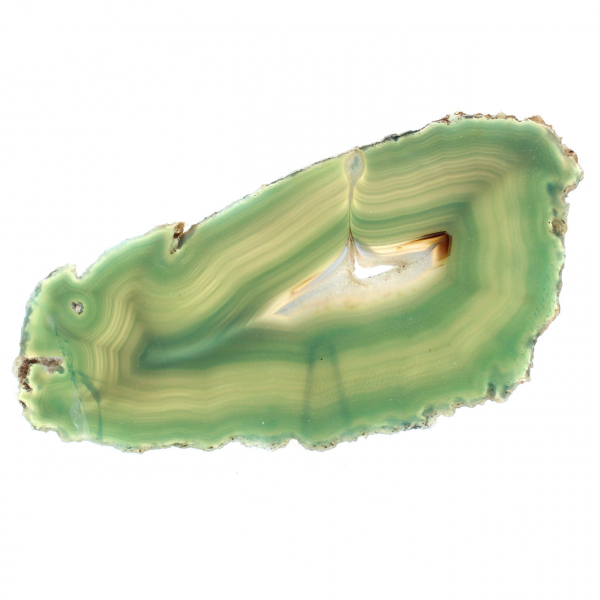 Slice of green agate from Brazil – Dyed natural stone