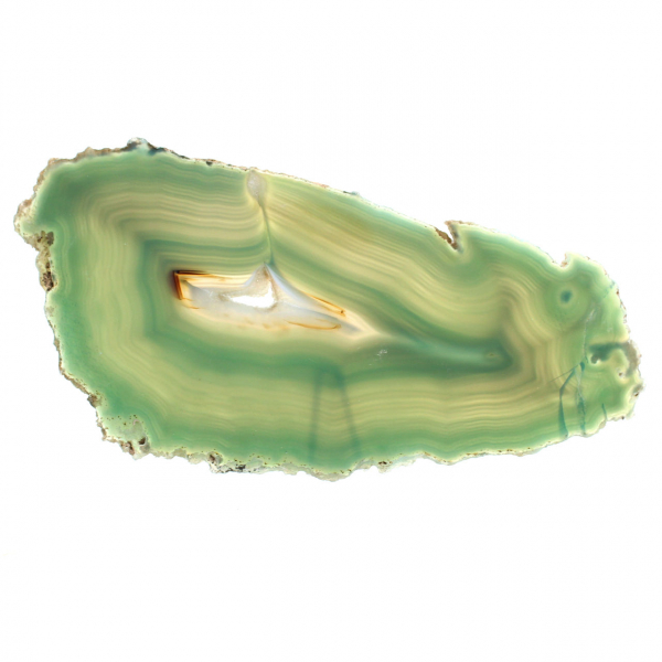 Slice of green agate from Brazil – Dyed natural stone