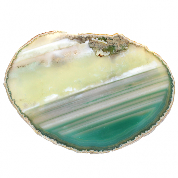 Sliced green agate – Natural specimen from Brazil 210 g
