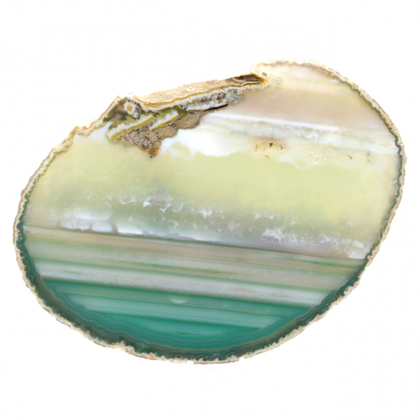 Sliced green agate – Natural specimen from Brazil 210 g