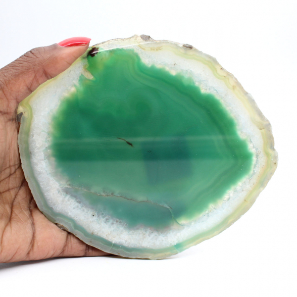 Green agate slice – Mineral Collection Brazil 210 g