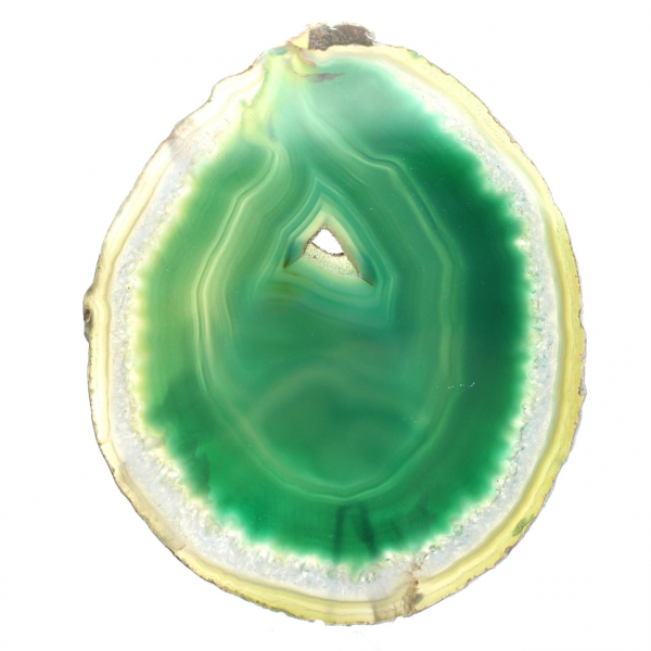Brazilian agate slice, green – Collector's item, 200 g