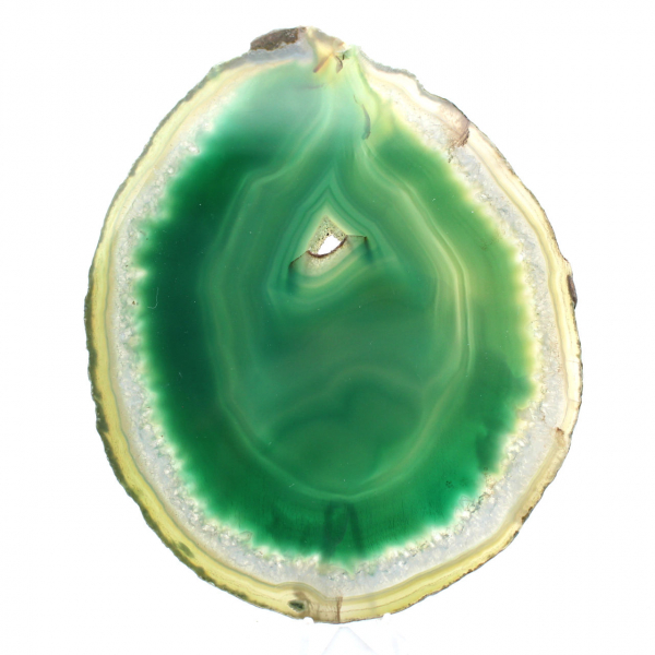 Brazilian agate slice, green – Collector's item, 200 g