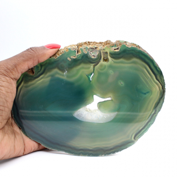Natural green agate slice – Decorative piece 250 g