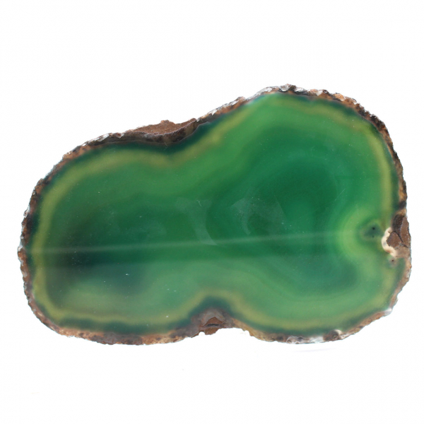 Sliced green agate – Mineral specimen from Brazil 315 g