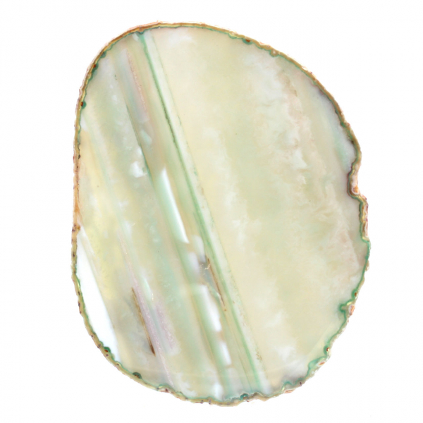 Natural green-tinted agate slice – Brazil 240 g
