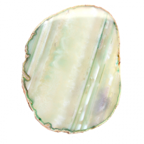 Natural green-tinted agate slice – Brazil 240 g