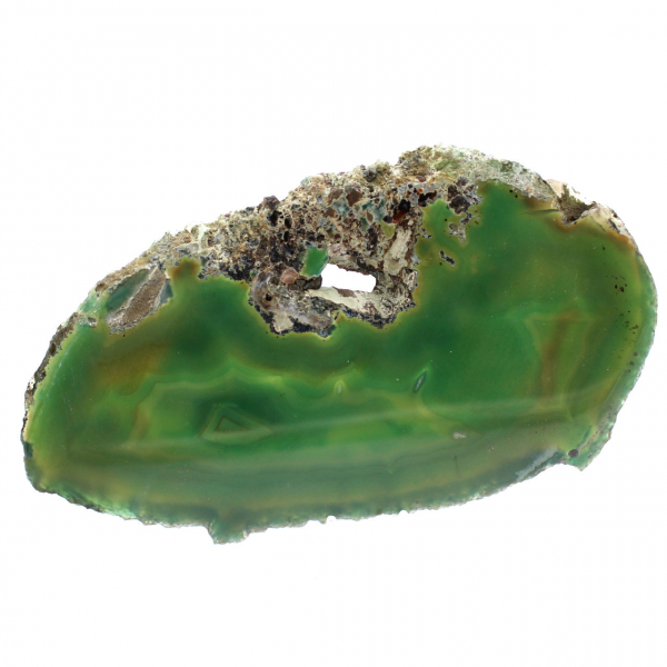 Green agate slice – Natural stone 225 g, Brazil