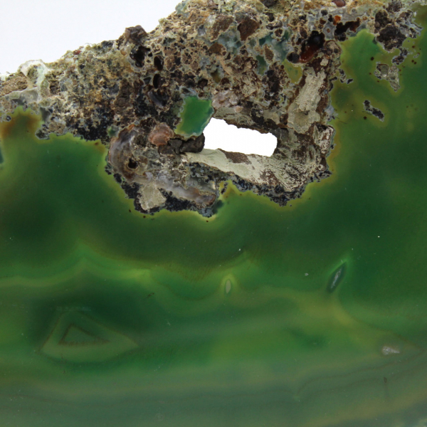 Green agate slice – Natural stone 225 g, Brazil