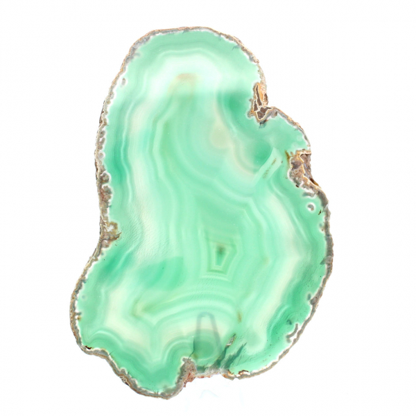 Sliced green agate from Brazil – Mineral object 160 g