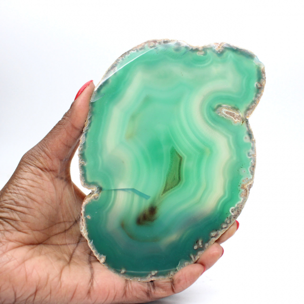 Brazilian agate in green section – 210g collection
