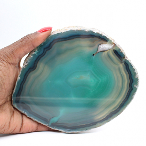 Green agate slice – Brazilian specimen 270 g