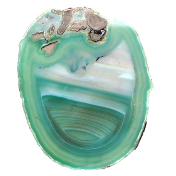 Natural green agate slice – Brazilian mineral 210 g