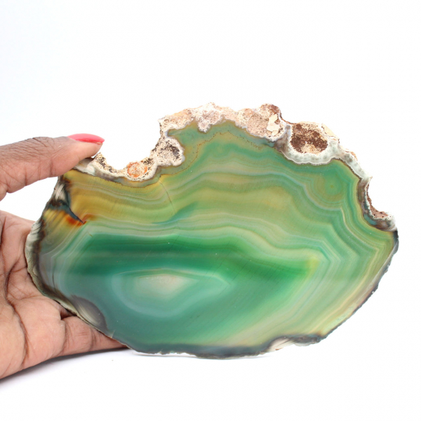Light green agate slice – Natural stone 140 g