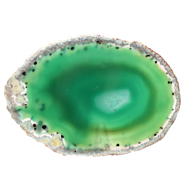 Polished green agate slice – Brazilian specimen 205 g