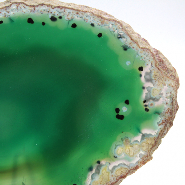 Polished green agate slice – Brazilian specimen 205 g