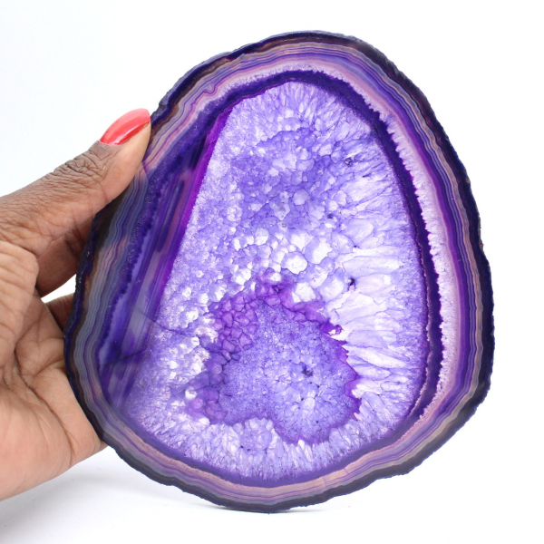 Brazilian Purple Agate Plaque: Decorative Object