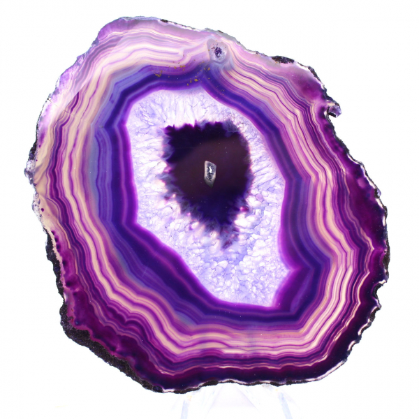 Brazilian Agate Slice: Purple Mineralogical Specimen