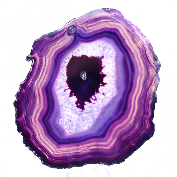 Brazilian Agate Slice: Purple Mineralogical Specimen