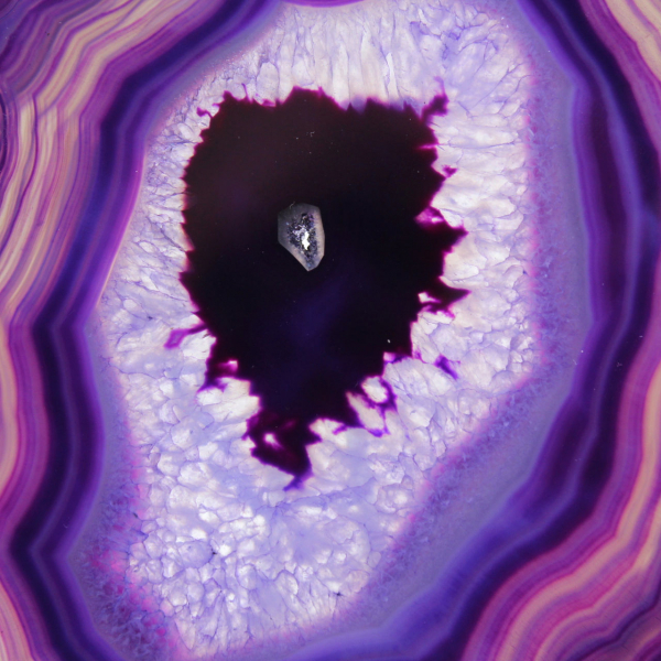 Brazilian Agate Slice: Purple Mineralogical Specimen