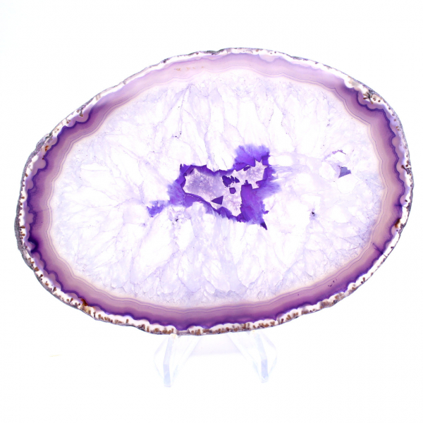 Slice of Purple Agate Mineral - Origin: Brazil