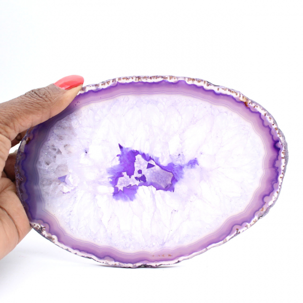 Slice of Purple Agate Mineral - Origin: Brazil